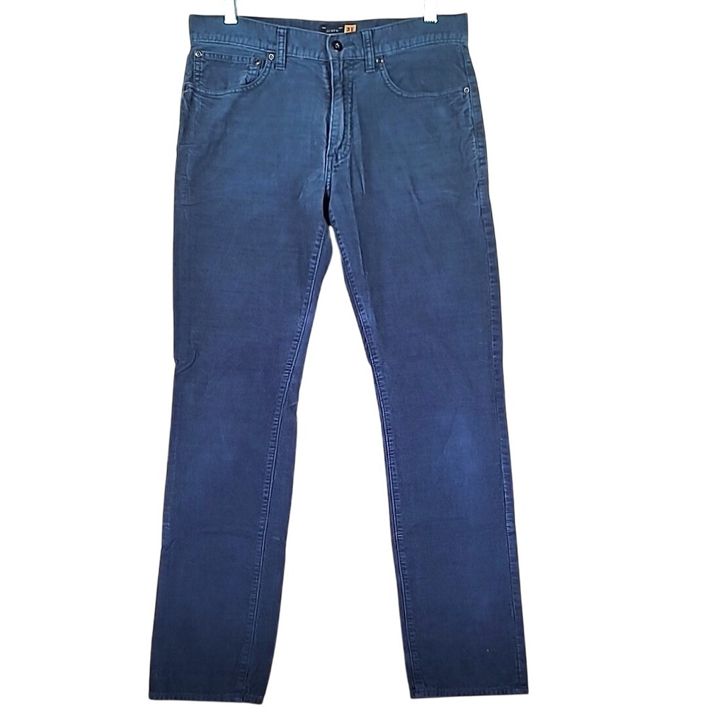 J.Crew 484 Slim Fit Corduroy Pants Mens 32x31 Navy Blue Fine Wale 5-Pocket